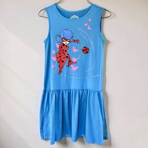 ✨✨Girls Miraculous Ladybug Dress Cartoon Graphic Sleeveless Kids Skater Dress